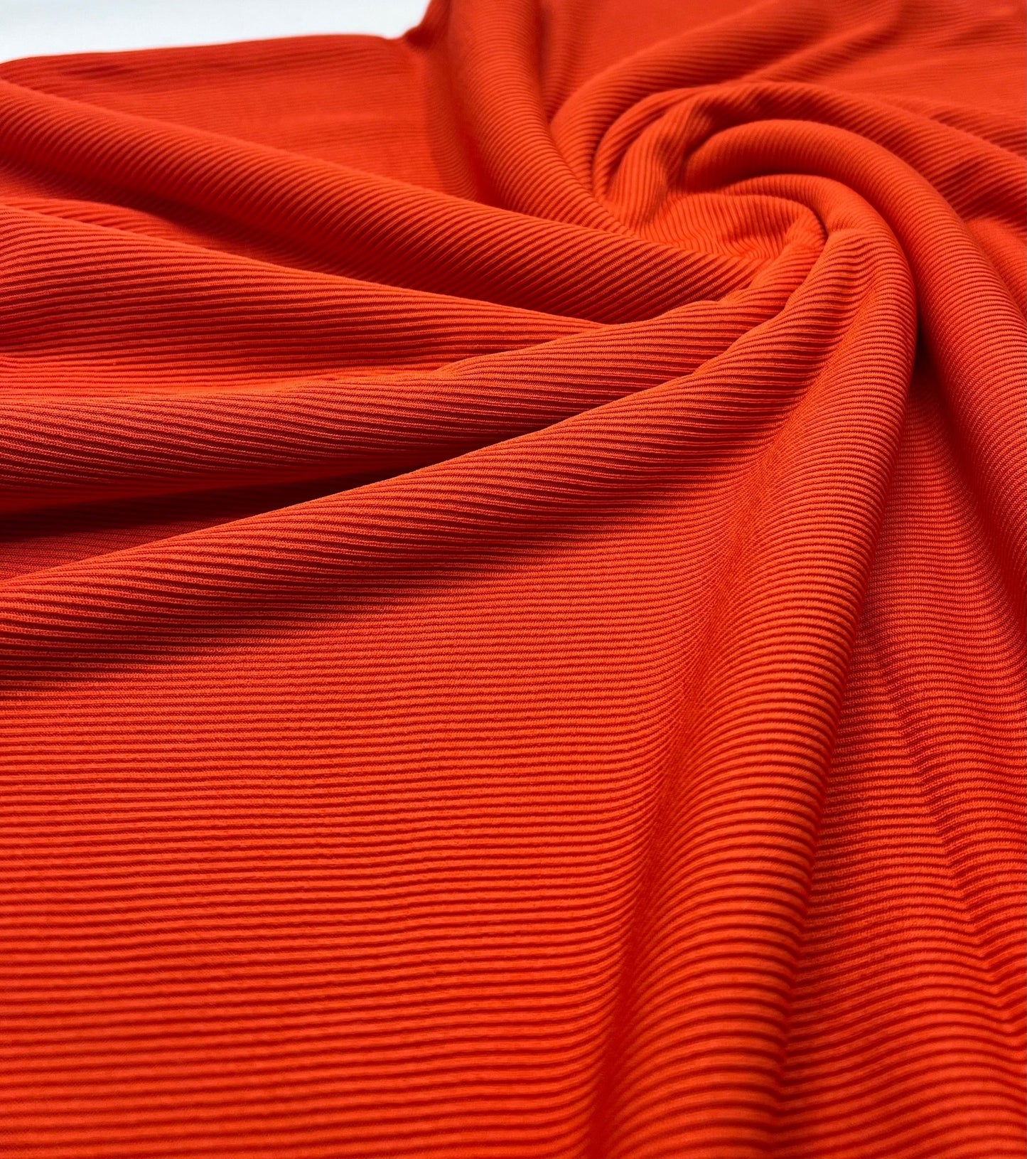 Orange 2X1 Fine Rib Stretch Fabric - T9 Fabrics