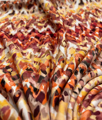 Orange Mix Print Soft Touch 4 Way Stretch Fabric - T9 Fabrics