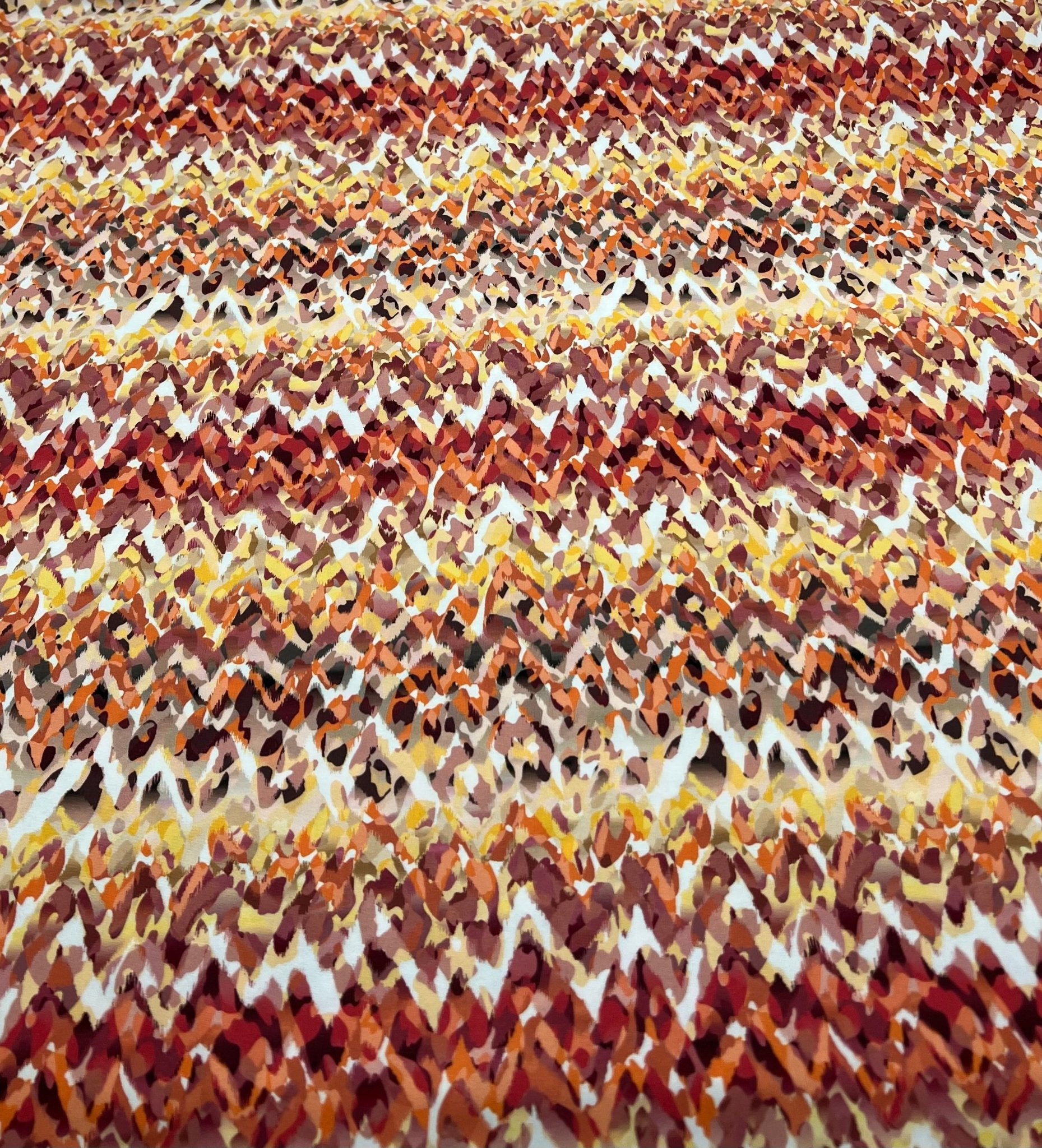 Orange Mix Print Soft Touch 4 Way Stretch Fabric - T9 Fabrics