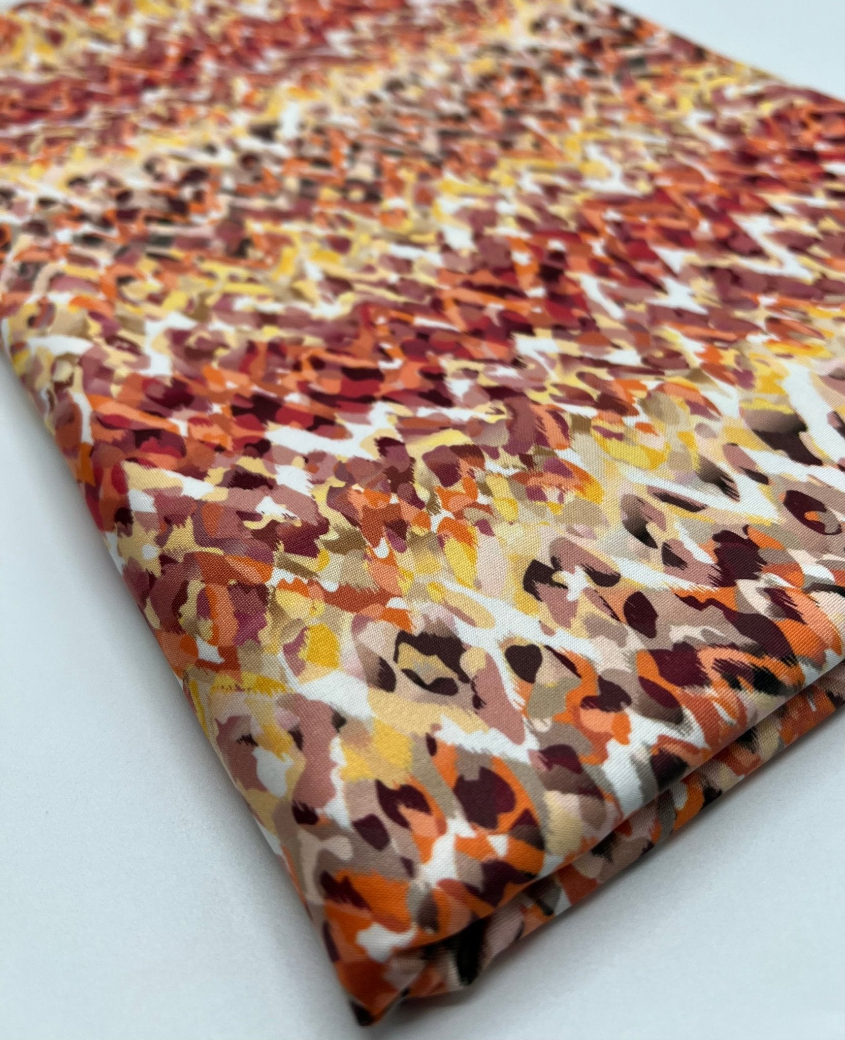 Orange Mix Print Soft Touch 4 Way Stretch Fabric - T9 Fabrics