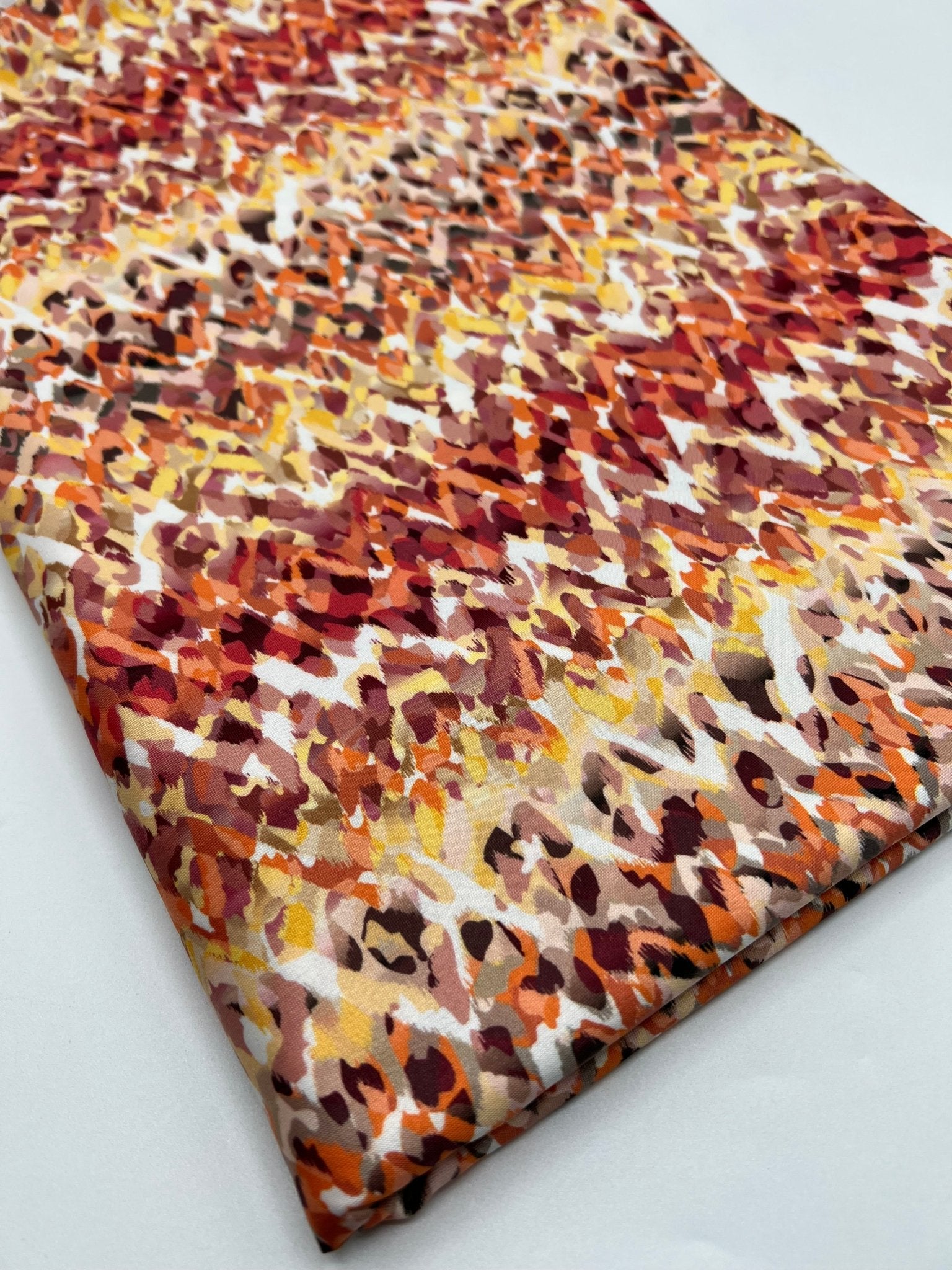 Orange Mix Print Soft Touch 4 Way Stretch Fabric - T9 Fabrics