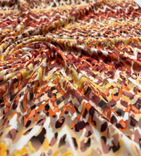 Orange Mix Print Soft Touch 4 Way Stretch Fabric - T9 Fabrics