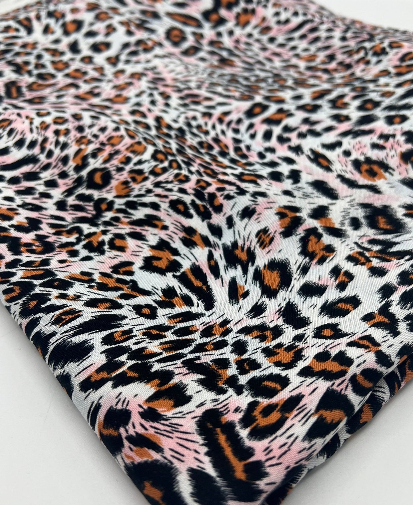 Orange Pink Animal Mix 100% Viscose Non Stretch Fabric - T9 Fabrics