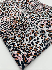 Orange Pink Animal Mix 100% Viscose Non Stretch Fabric - T9 Fabrics
