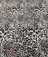 Orange Pink Animal Mix 100% Viscose Non Stretch Fabric - T9 Fabrics