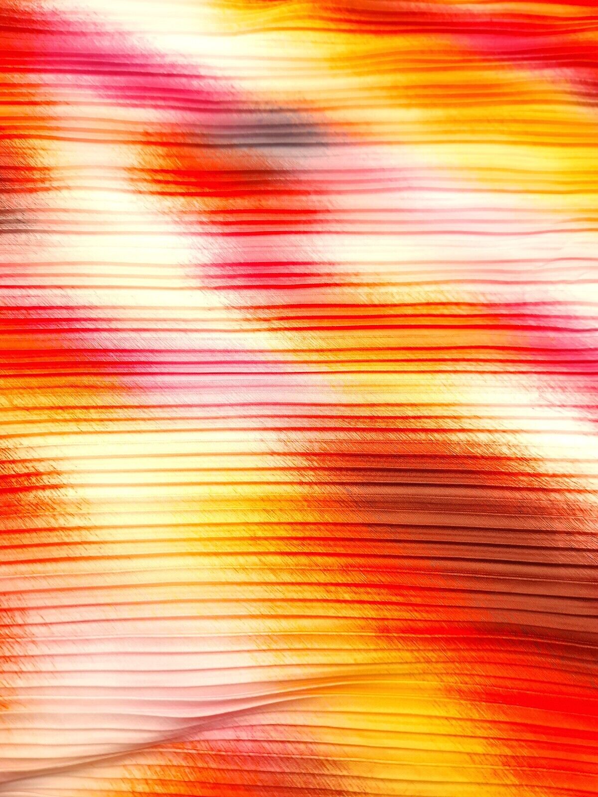 Orange Pink Multi Print Plisse Fabric - T9 Fabrics