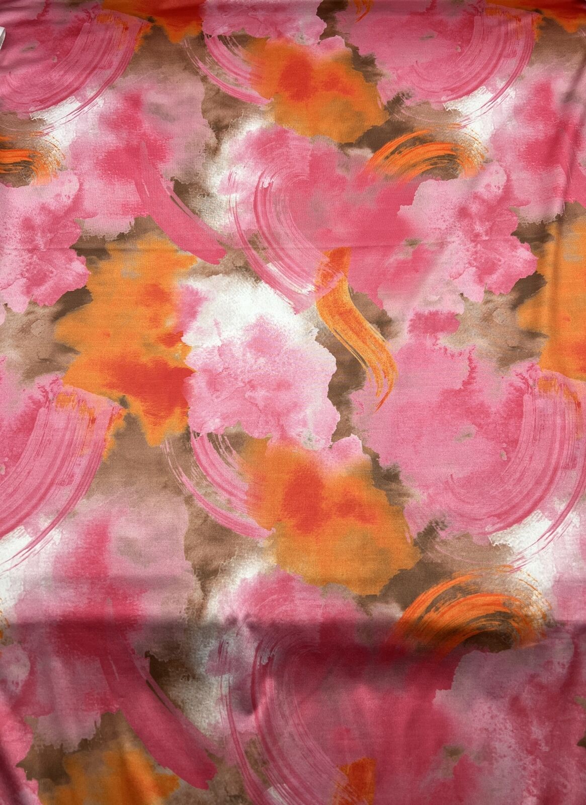 Orange Pink Print Soft Touch Stretch Fabric - T9 Fabrics