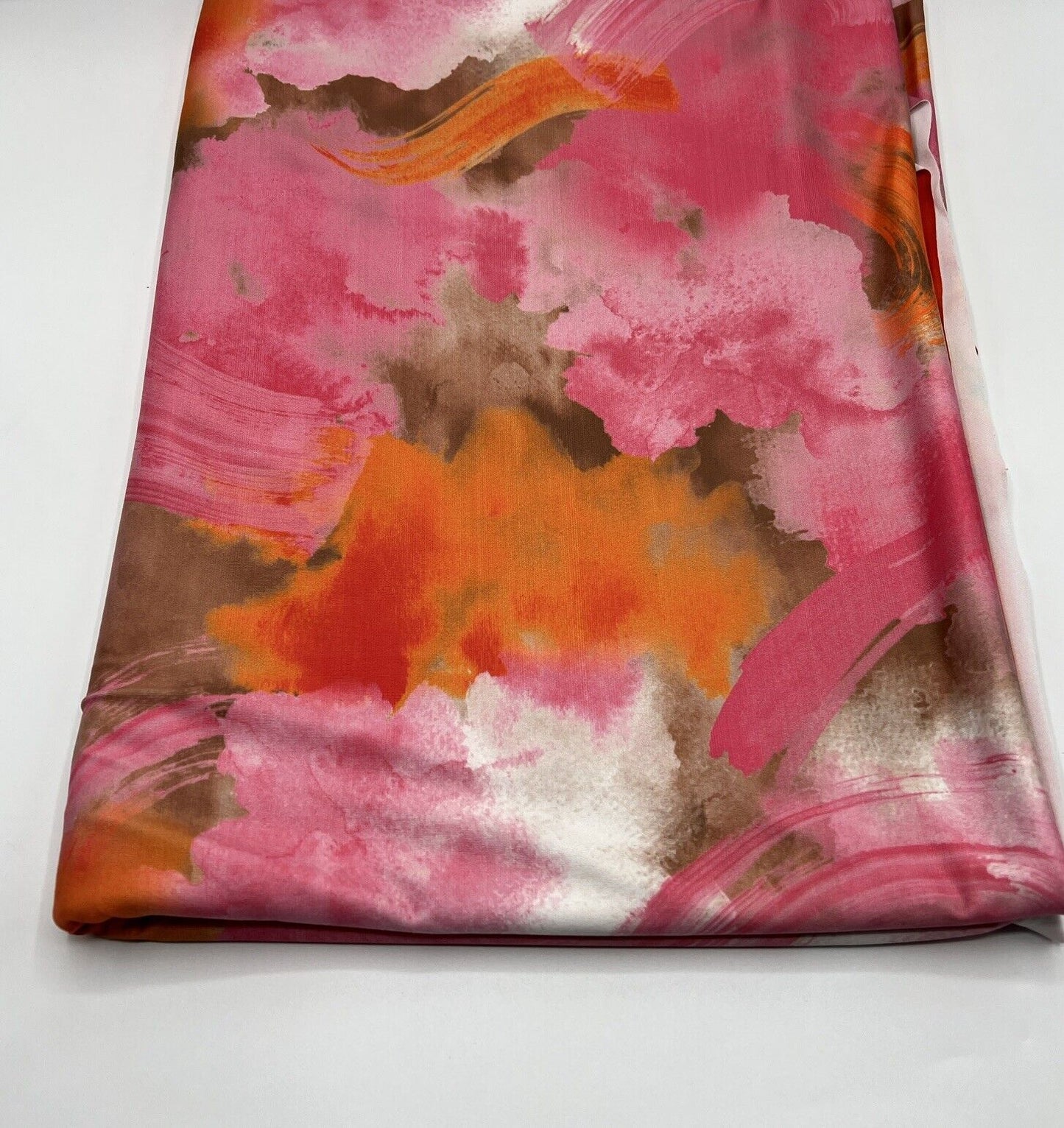 Orange Pink Print Soft Touch Stretch Fabric - T9 Fabrics