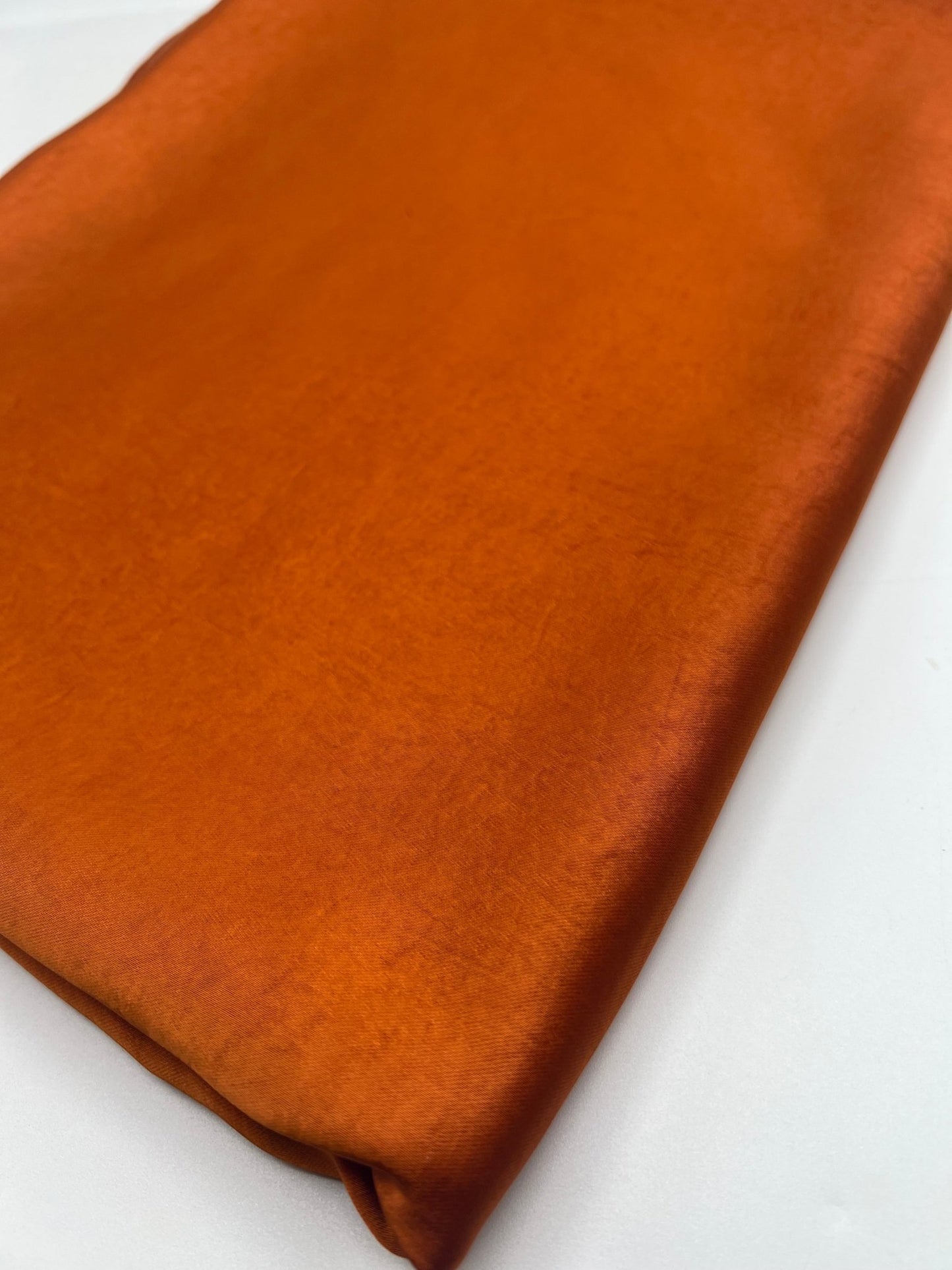 Orange Rust Satin Dress Craft Non Stretch Fabric - T9 Fabrics