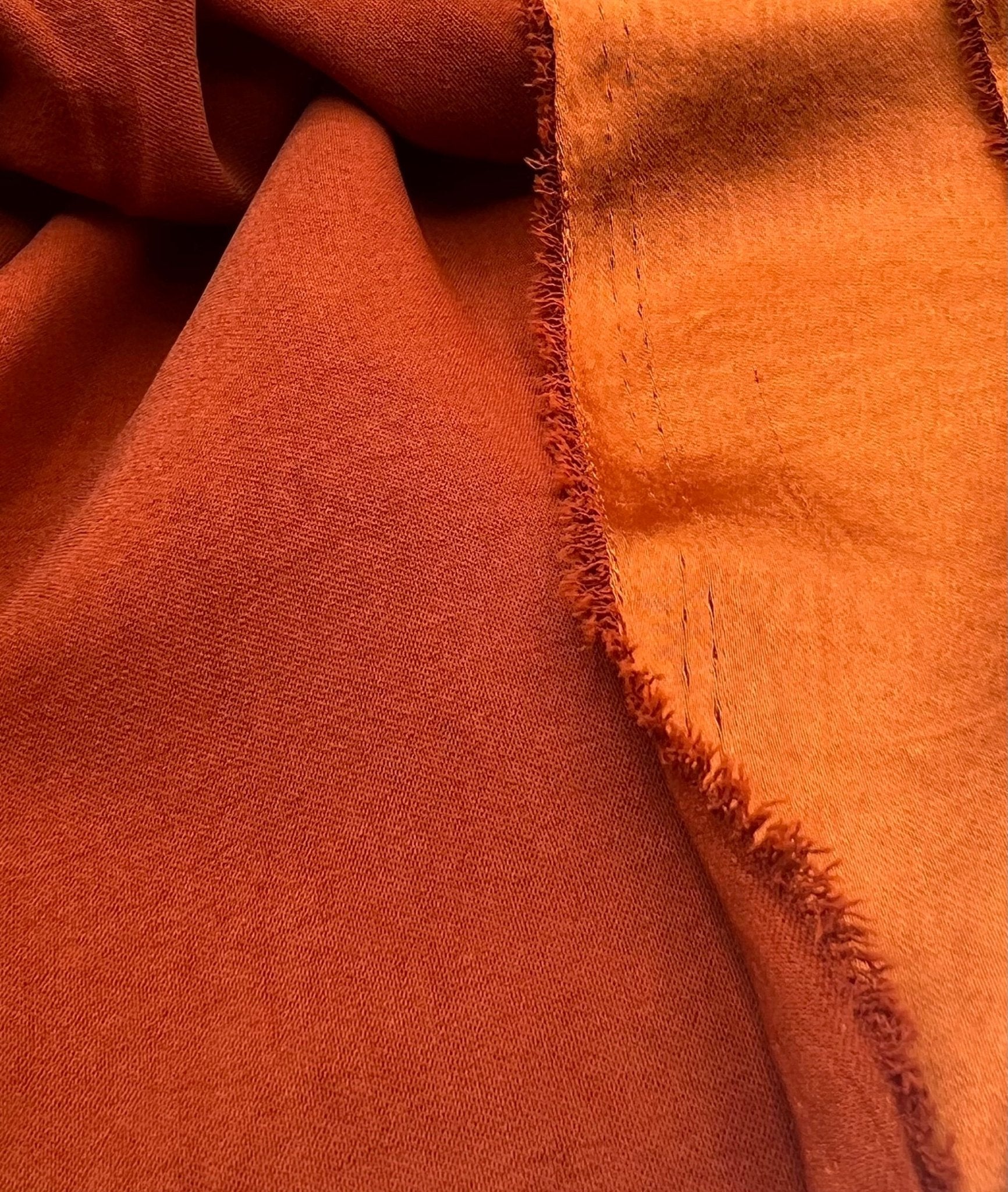 Orange Rust Satin Dress Craft Non Stretch Fabric - T9 Fabrics