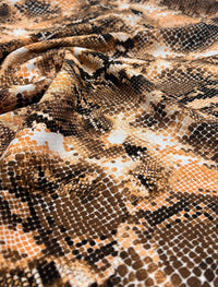 Orange Snake Mix 100% Viscose Non Stretch Fabric - T9 Fabrics