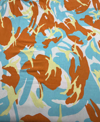 Orange Turq Camo Mix Print Viscose Elastane Fabric - T9 Fabrics