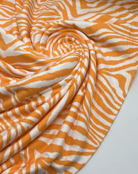 Orange Zebra Print Viscose Elastane Fabric - T9 Fabrics