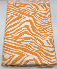 Orange Zebra Print Viscose Elastane Fabric - T9 Fabrics