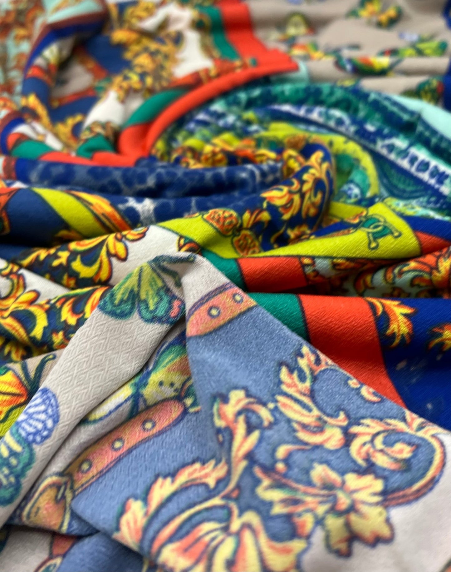 Paisley Multi Print Lightweight Jersey Crepe Fabric 4 Way Stretch - T9 Fabrics