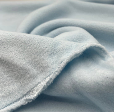 Pale Baby Blue Plain Anti - Pil Polar Fleece Fabric Blanket Loungewear - T9 Fabrics