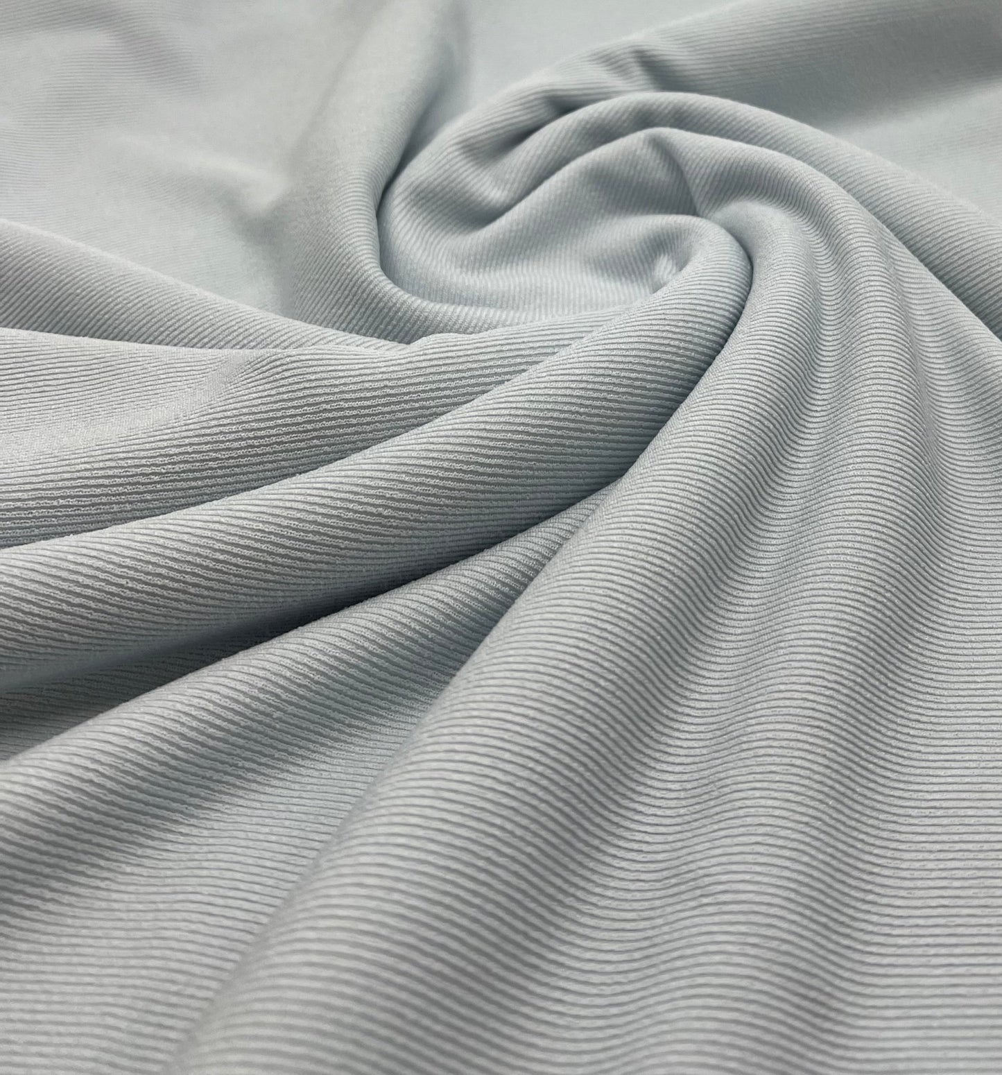 Pale Blue Thick Fine Rib Stretch Fabric - T9 Fabrics