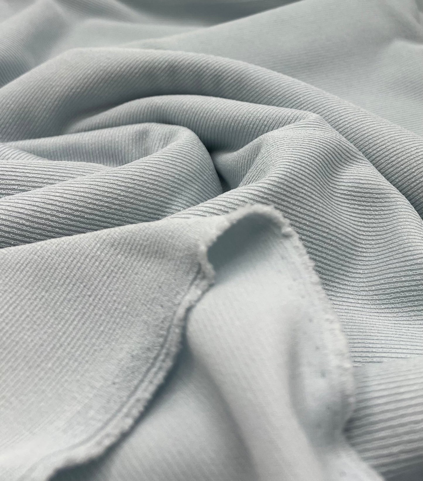 Pale Blue Thick Fine Rib Stretch Fabric - T9 Fabrics