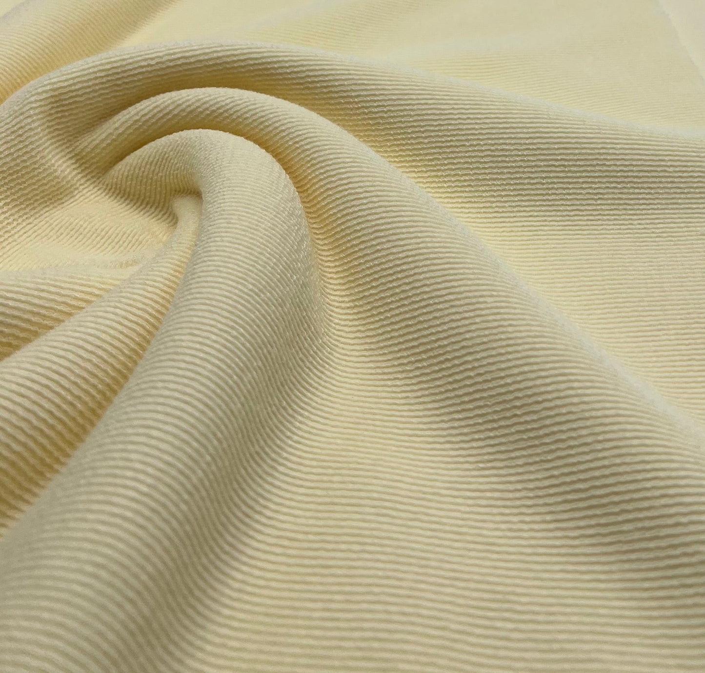 Pale Yellow Thick Fine Rib Stretch Fabric - T9 Fabrics