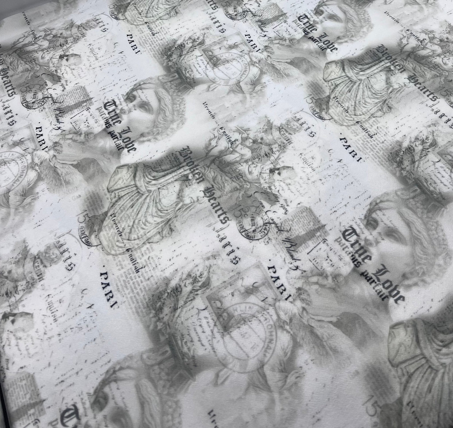 Paris Print Lightweight Jersey Crepe Fabric 4 Way Stretch - T9 Fabrics