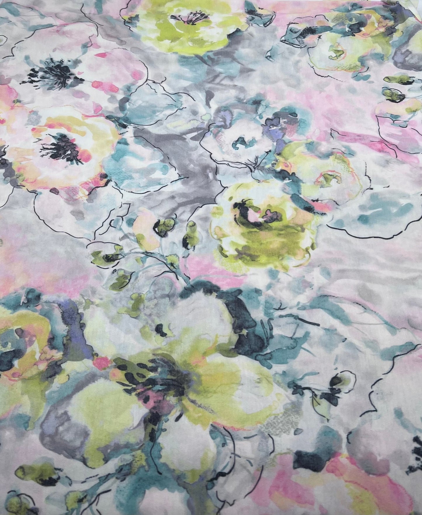 Pastel Floral Print Viscose Elastane Fabric - T9 Fabrics