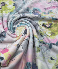 Pastel Floral Print Viscose Elastane Fabric - T9 Fabrics