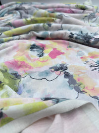 Pastel Floral Print Viscose Elastane Fabric - T9 Fabrics