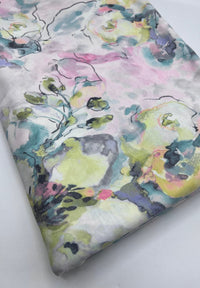 Pastel Floral Print Viscose Elastane Fabric - T9 Fabrics