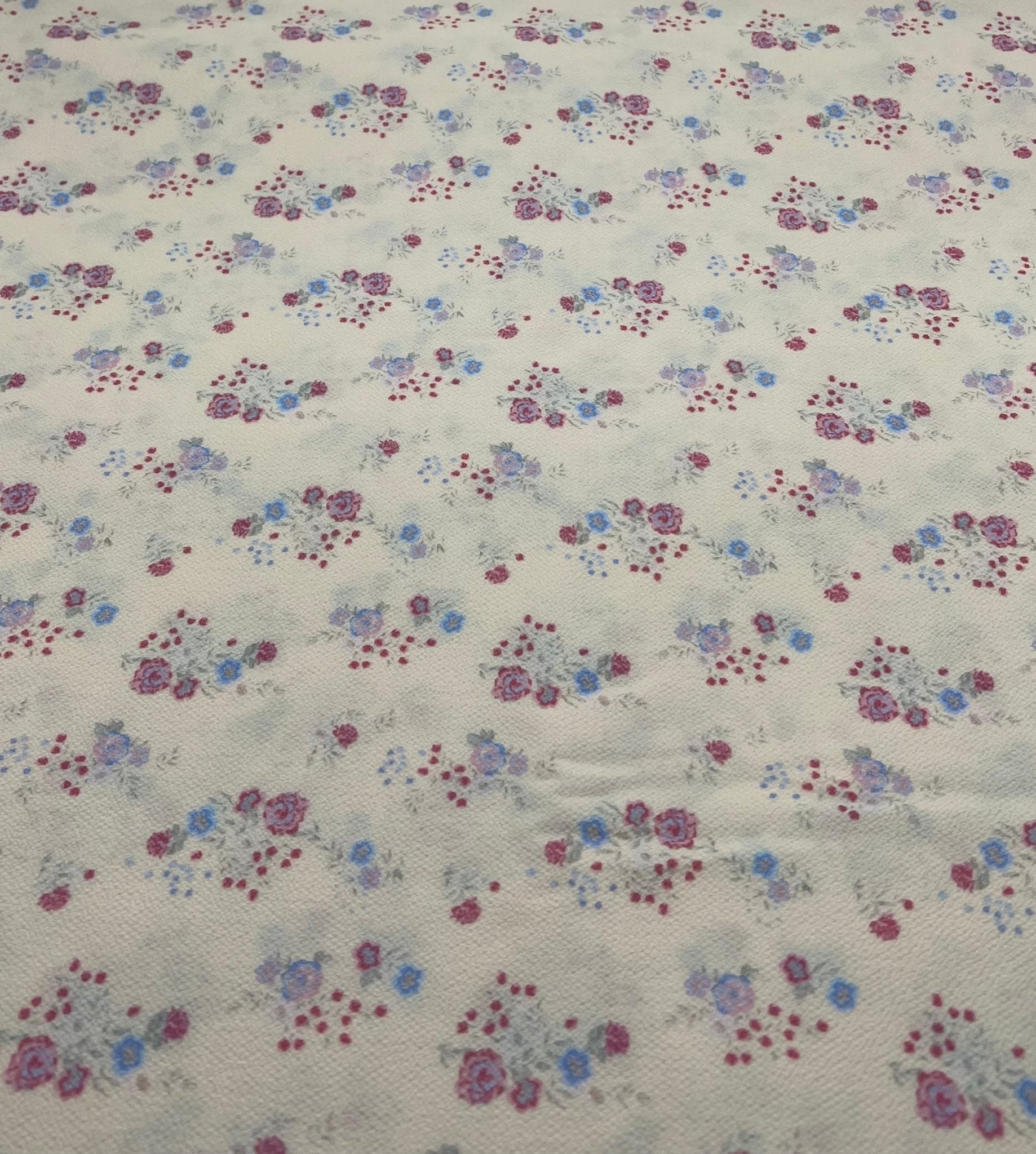 Pastel Yellow Ditsy Floral Print Lightweight Bubble Crepe Fabric - T9 Fabrics