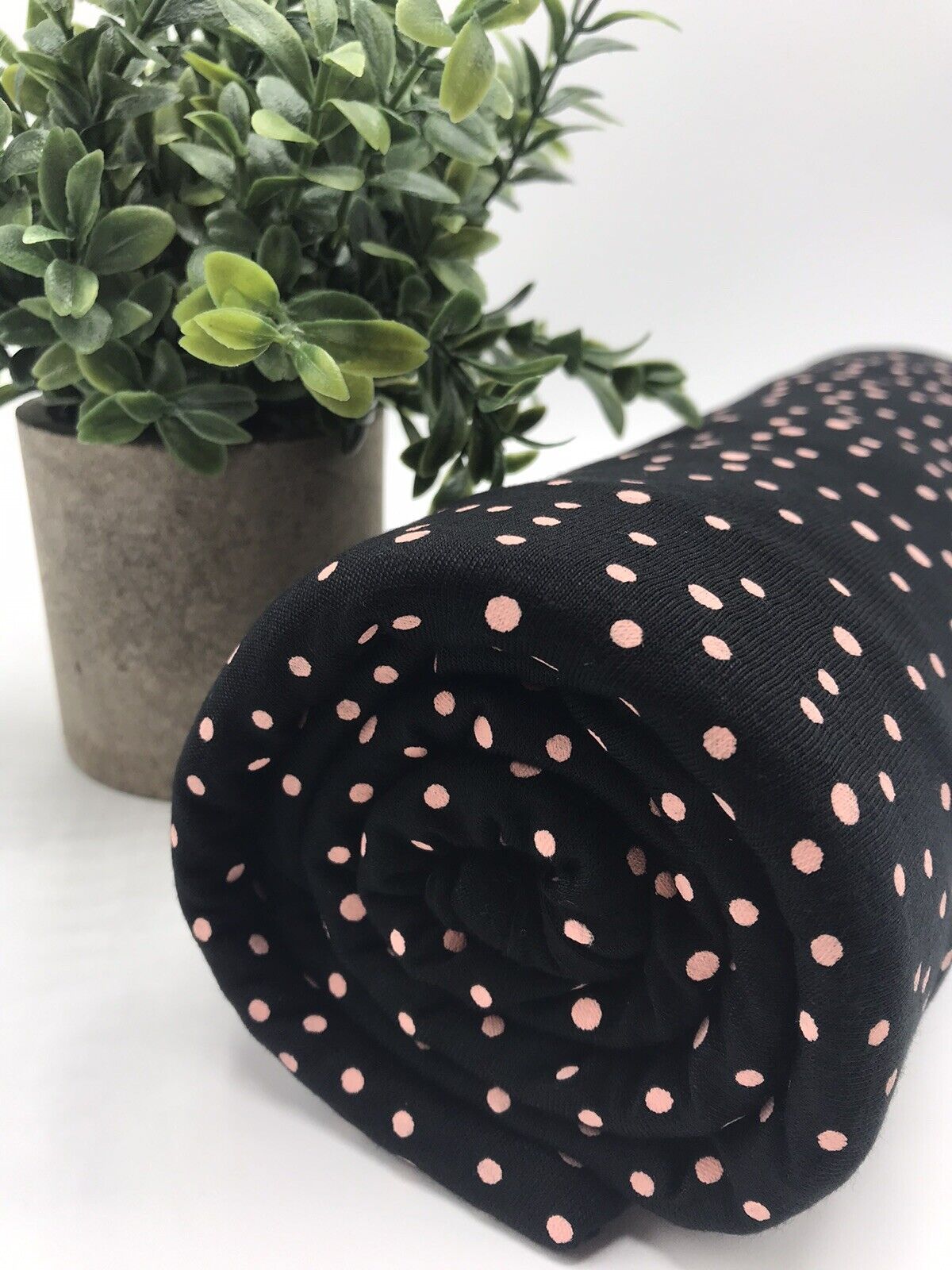 Peach Spotty Print Viscose Elastane Fabric - T9 Fabrics