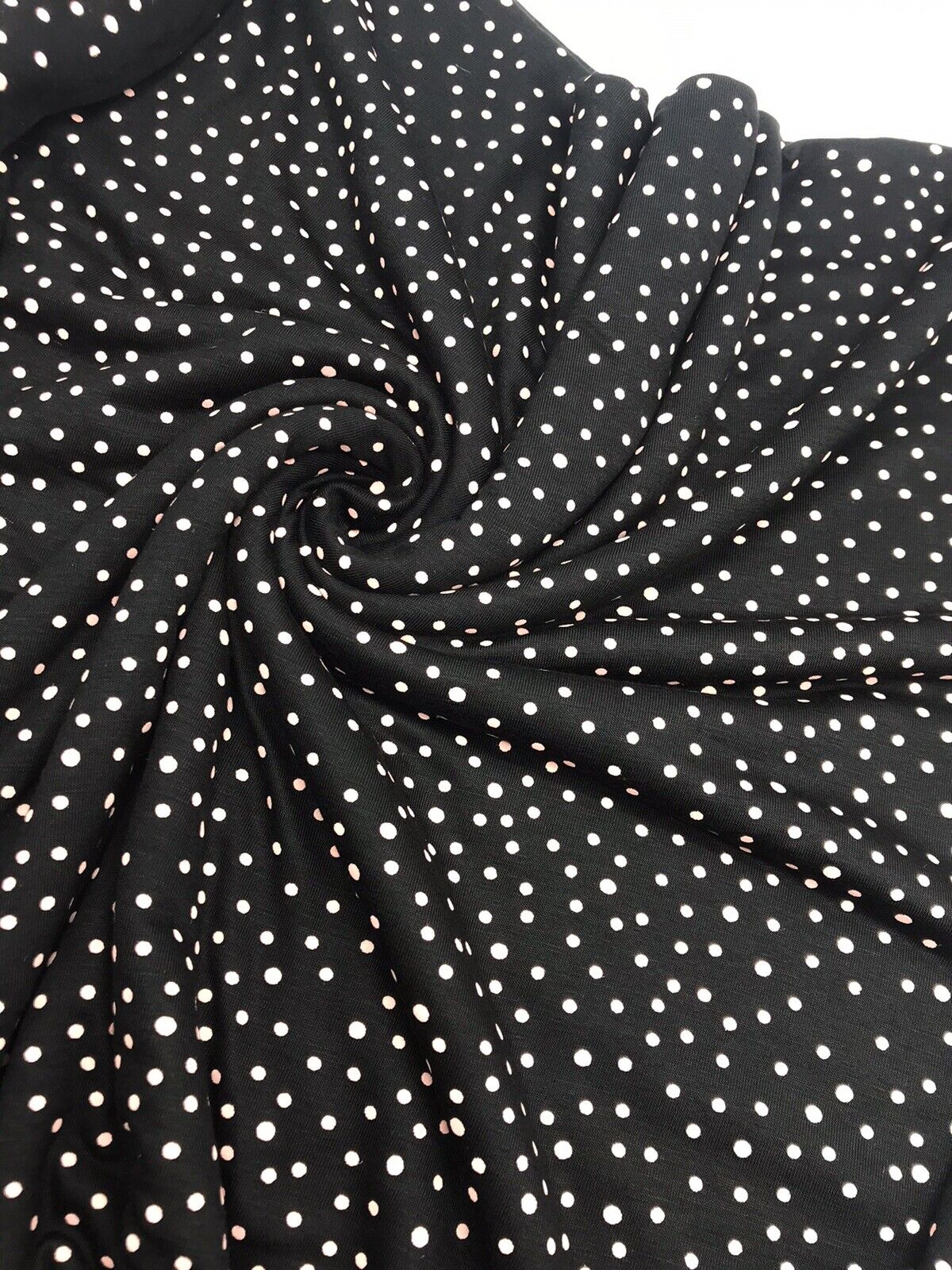 Peach Spotty Print Viscose Elastane Fabric - T9 Fabrics