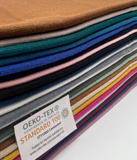Peacock Blue Jersey Cuffing Ribbing Fabric 270 GSM Cotton Knit 70cm Wide - T9 Fabrics