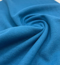 Peacock Blue Jersey Cuffing Ribbing Fabric 270 GSM Cotton Knit 70cm Wide - T9 Fabrics
