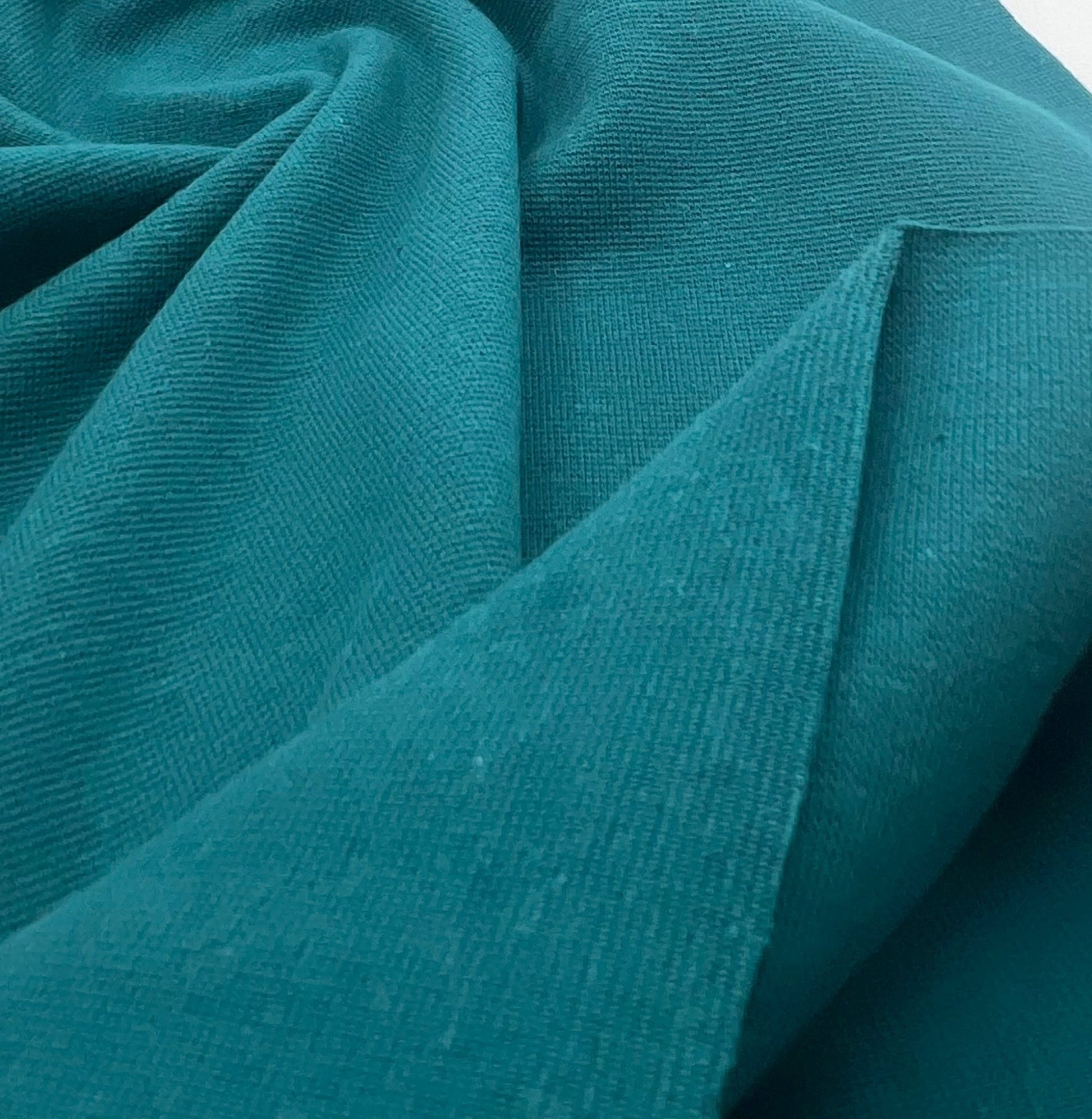 Petrol Green Jersey Cuffing Ribbing Fabric 270 GSM Cotton Knit 70cm Wide - T9 Fabrics