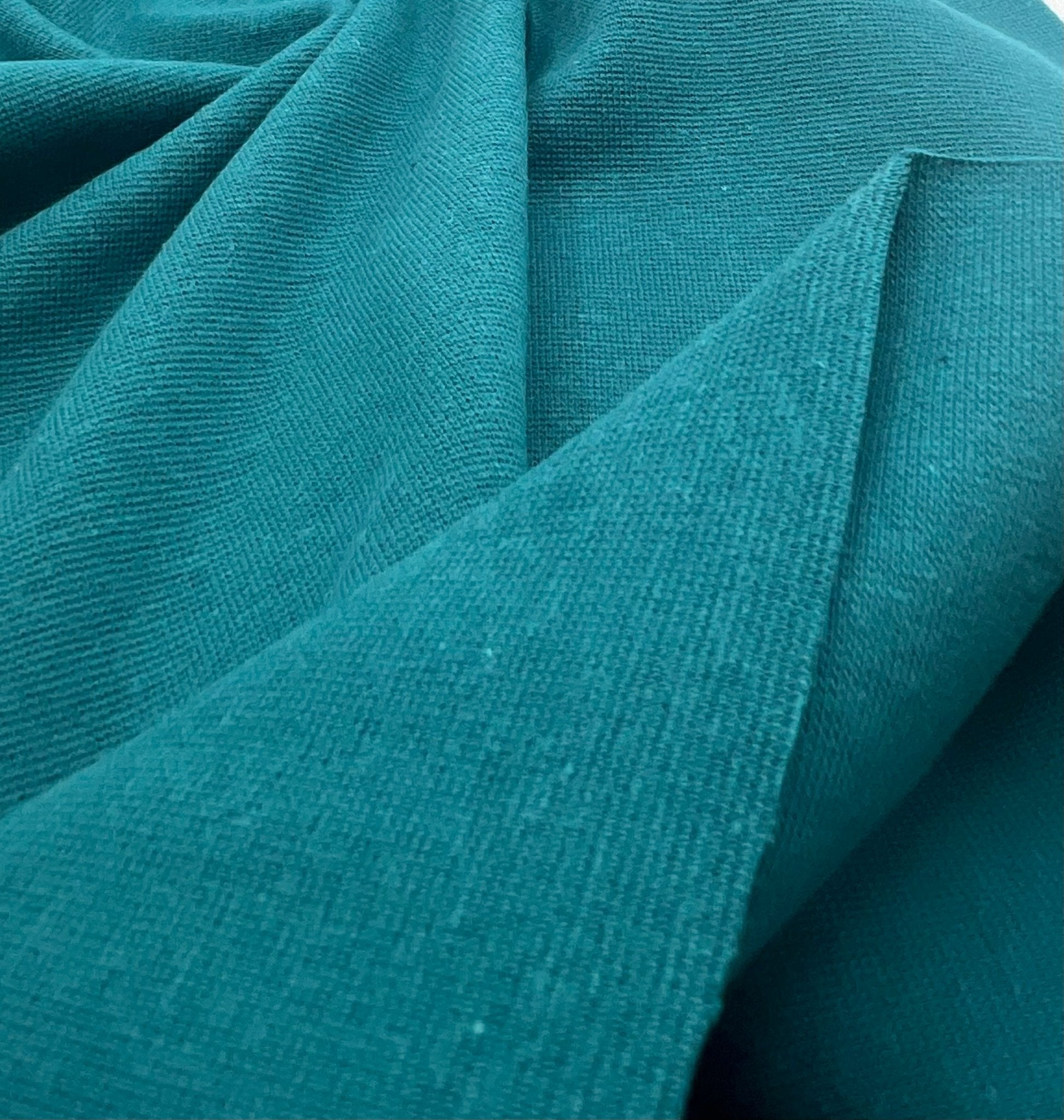 Petrol Green Jersey Cuffing Ribbing Fabric 270 GSM Cotton Knit 70cm Wide - T9 Fabrics