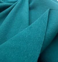 Petrol Green Jersey Cuffing Ribbing Fabric 270 GSM Cotton Knit 70cm Wide - T9 Fabrics