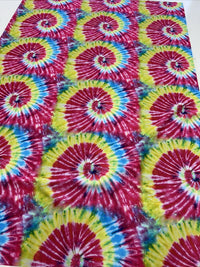 Pink Blue Green Yellow Printed Scuba Crepe Jersey Fabric 4 Way Stretch - T9 Fabrics