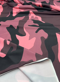 Pink Camo Print ITY Fabric 4 Way Stretch - T9 Fabrics