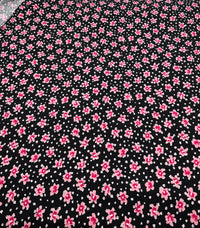 Pink Ditsy Floral Print Viscose Elastane Fabric - T9 Fabrics