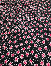 Pink Ditsy Floral Print Viscose Elastane Fabric - T9 Fabrics