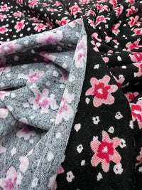 Pink Ditsy Floral Print Viscose Elastane Fabric - T9 Fabrics