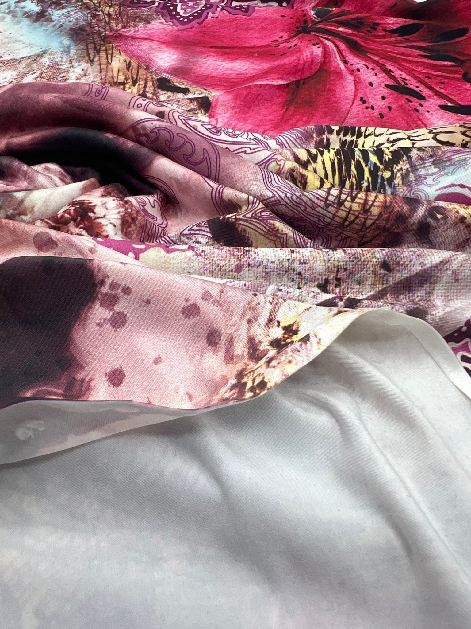 Pink Floral Animal Print Soft Touch 4 Way Stretch Fabric - T9 Fabrics