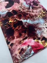 Pink Floral Animal Print Soft Touch 4 Way Stretch Fabric - T9 Fabrics