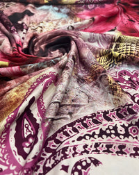 Pink Floral Animal Print Soft Touch 4 Way Stretch Fabric - T9 Fabrics