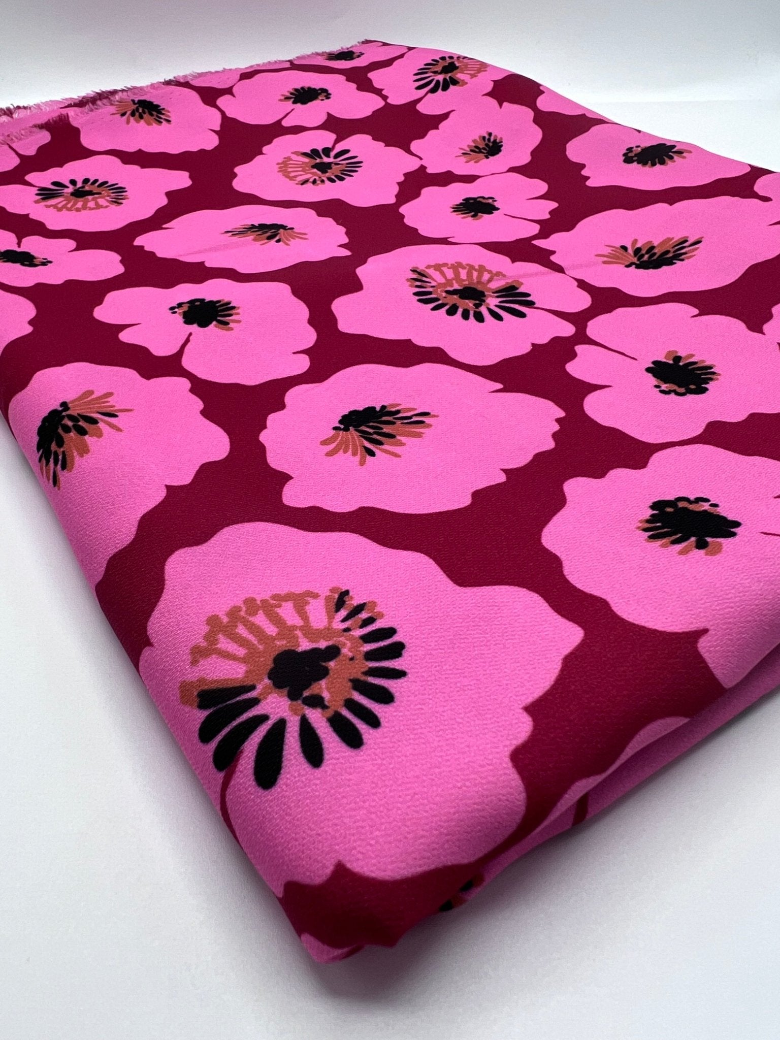 Pink Floral Non Stretch Woven Dress Craft Fabric - T9 Fabrics