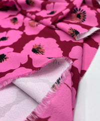 Pink Floral Non Stretch Woven Dress Craft Fabric - T9 Fabrics