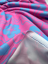 Pink Floral Swimwear / Sportswear Fabric - T9 Fabrics