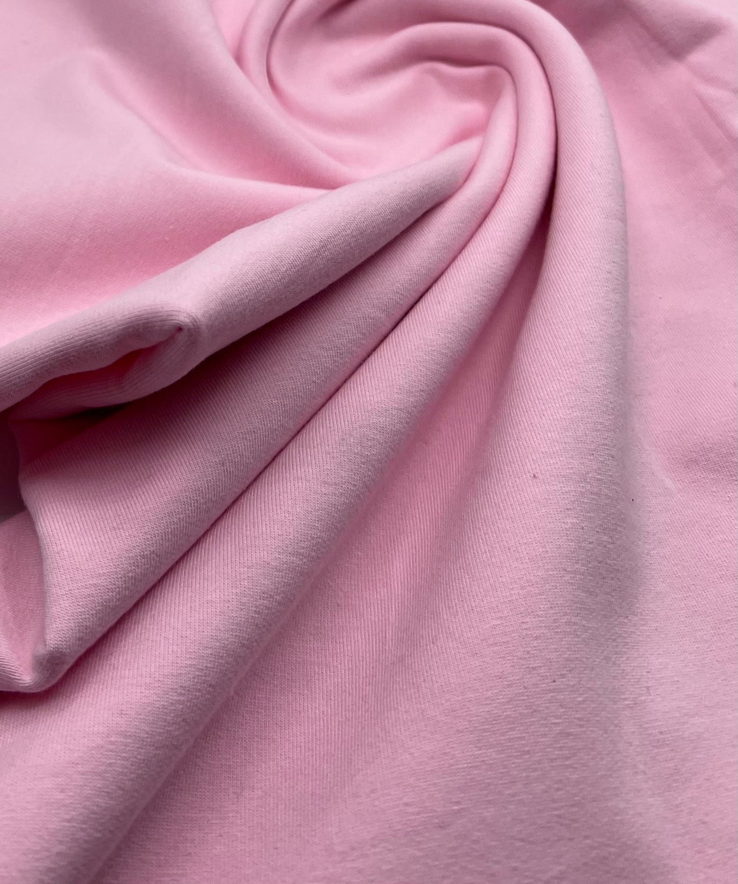 Pink French Terry Loopback Cotton Jersey 230 GSM 95/5 Lycra 4 Way Stretch - T9 Fabrics