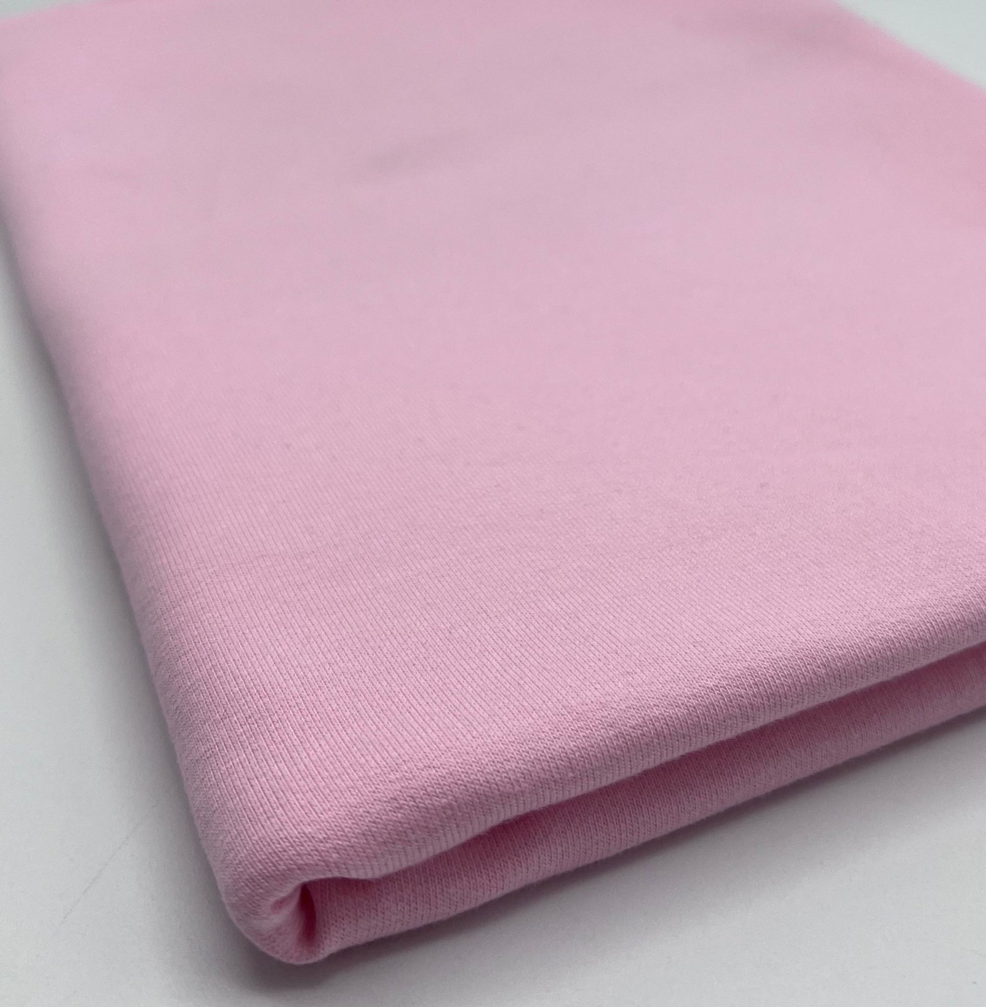 Pink French Terry Loopback Cotton Jersey 230 GSM 95/5 Lycra 4 Way Stretch - T9 Fabrics