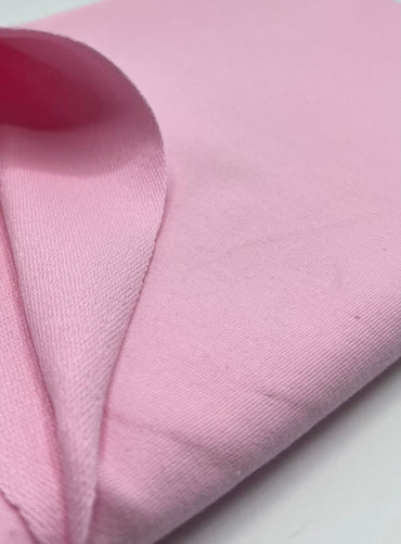 Pink French Terry Loopback Cotton Jersey 230 GSM 95/5 Lycra 4 Way Stretch - T9 Fabrics